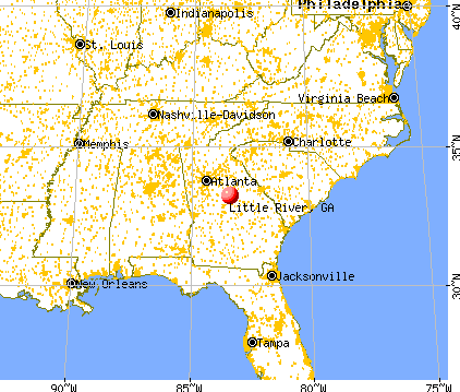 Milledgeville Ga Map. Little River, Georgia map