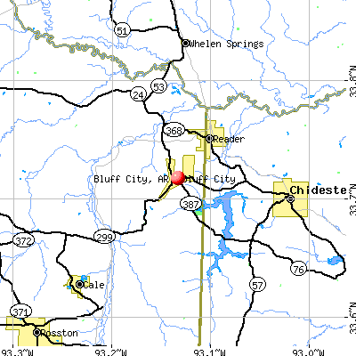 map of arkansas cities. Bluff City, AR map