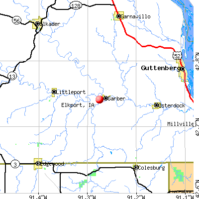 Elkport, IA map