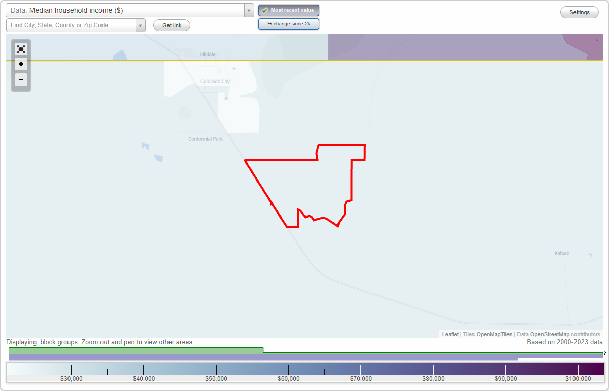 Cane Beds, Arizona (AZ) map, earnings map, and wages data