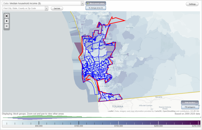 San Diego, CA Neighborhood Map - Income, House Prices, Occupations - list  of neighborhoods