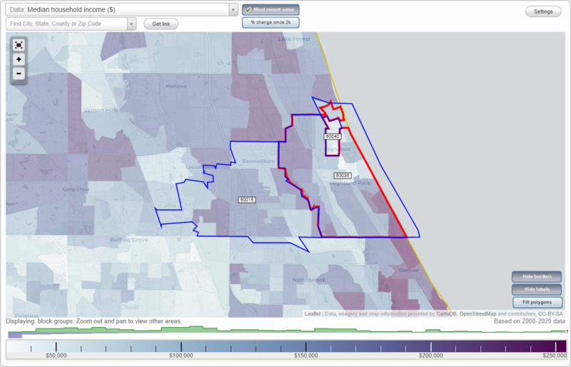 Highland Park, Illinois (IL) Zip Code Map Locations, Demographics