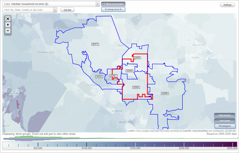 Menifee, California (CA) Zip Code Map Locations, Demographics list