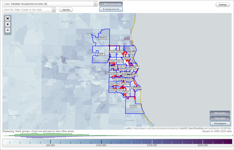 Milwaukee, Wisconsin (WI) Zip Code Map - Locations, Demographics - list of zip codes